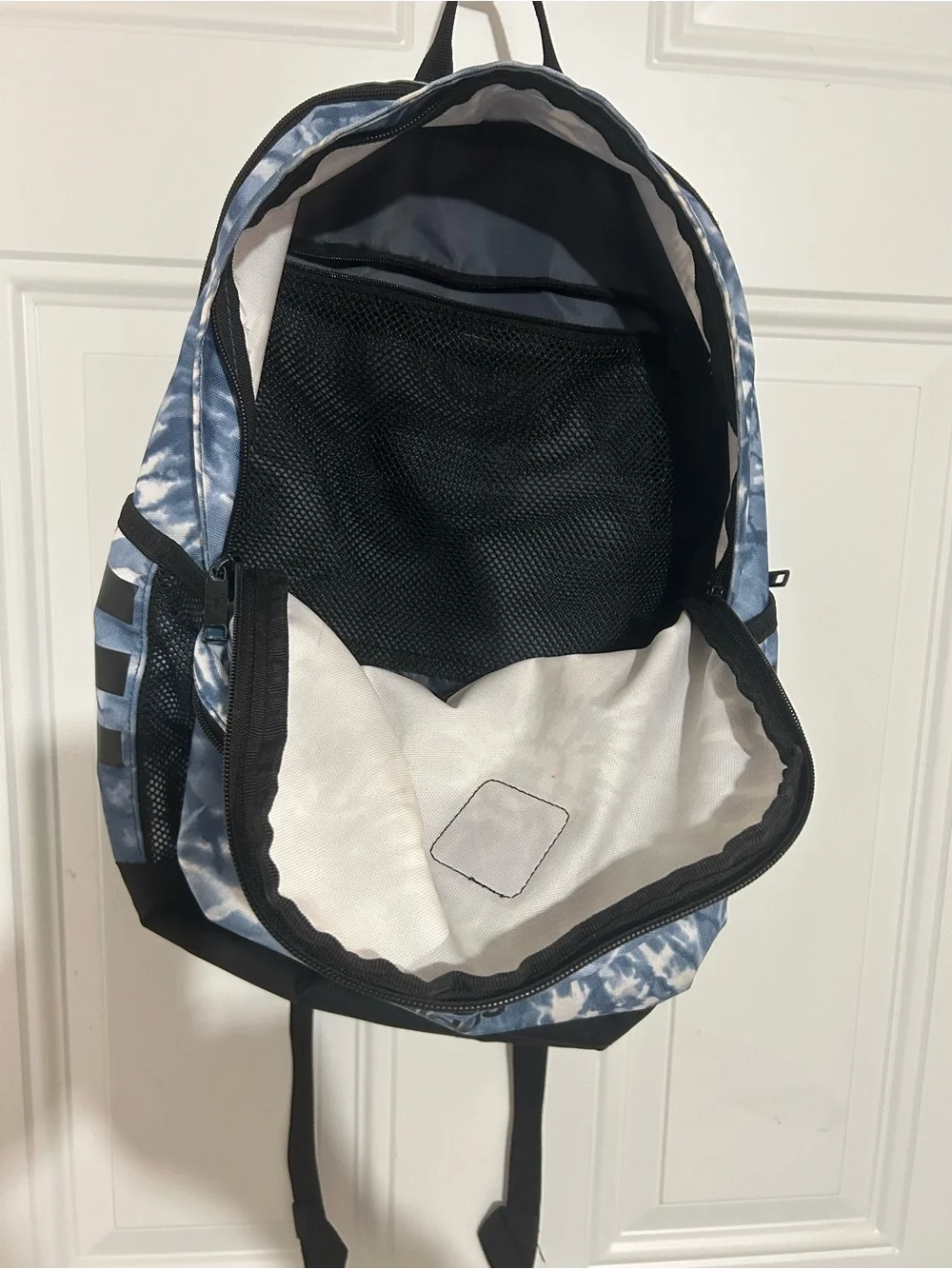 adidas Blue and White Tie-Dye Kids Backpack